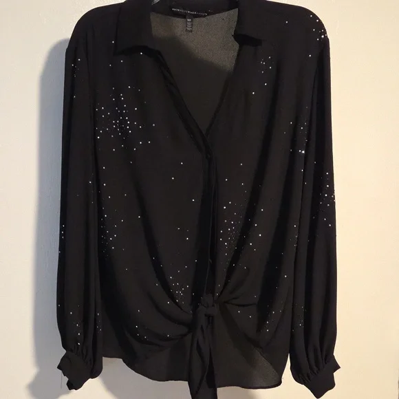 Tie front glitter blouse - Picture 1 of 4